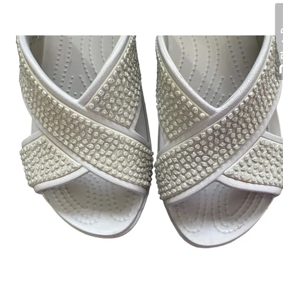 CROCS COMFORT Sloane Gray Embellished crocs - Picture 3 of 4